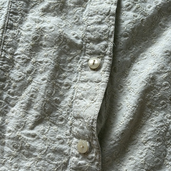 Liz Claiborne Vintage Linen Cotton Shirt Size 14 | | Textured Button-Up | - Picture 4 of 7